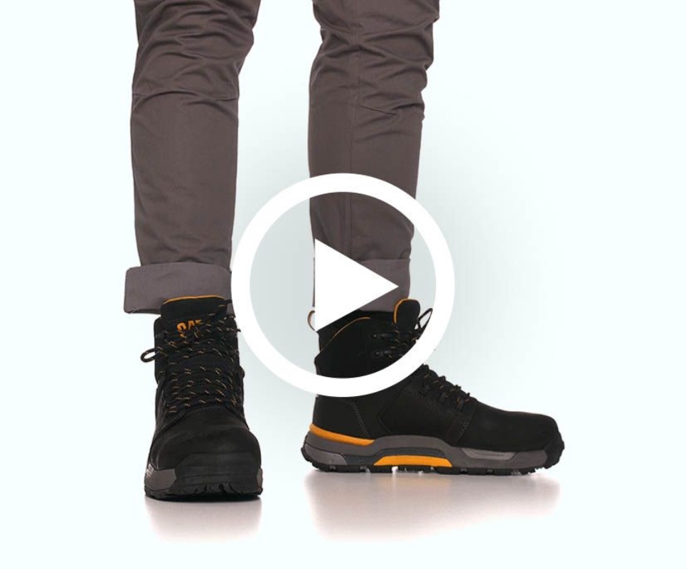 Black Men's CAT EDGE Waterproof Nano Toe Work Boot Cat Footwear - Image 3