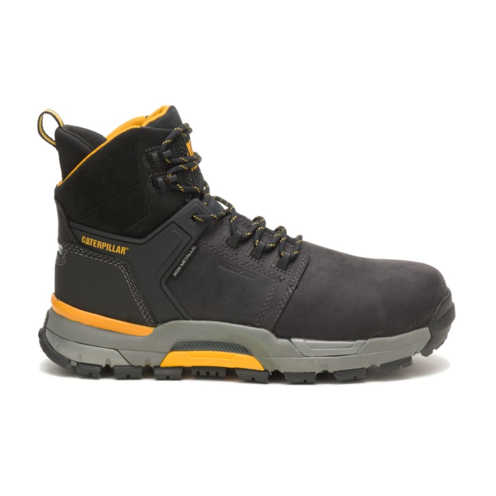 Black Men's CAT EDGE Waterproof Nano Toe Work Boot Cat Footwear - Image 1