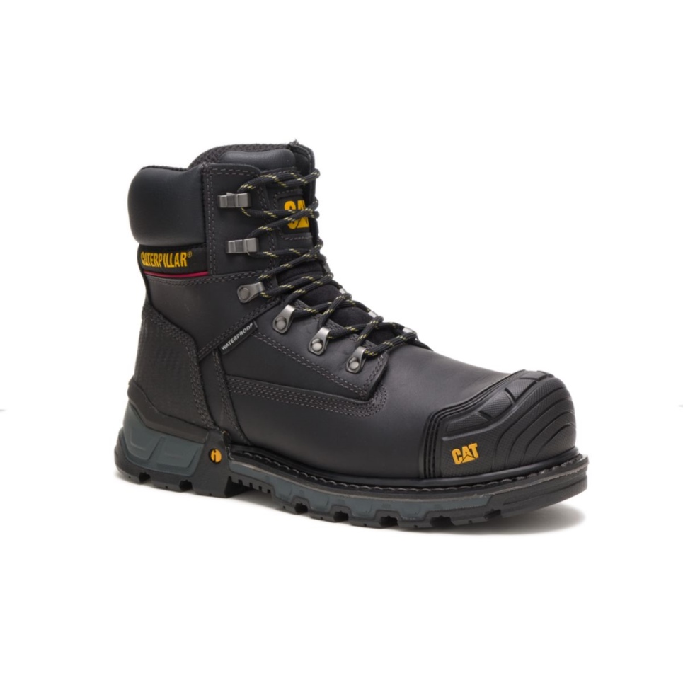 Black Men's Excavator XL 6' Waterproof Composite Toe Work Boot Cat Footwear - Image 3