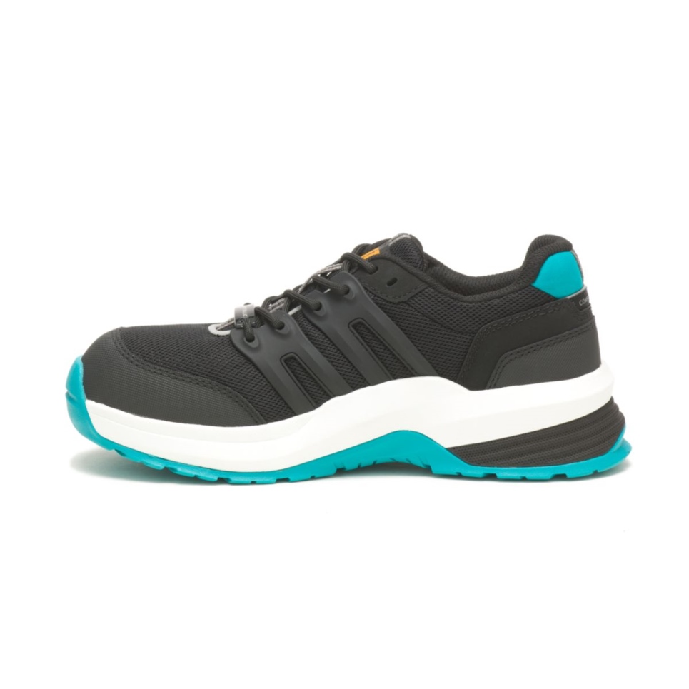Black-Teal Women's Streamline 2.0 Composite Toe Work Shoe Cat Footwear - Image 4