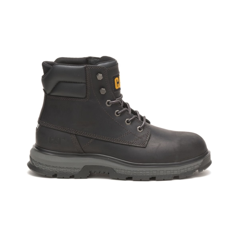 Black Men's Exposition 6' Alloy Toe Work Boot Cat Footwear - Image 2