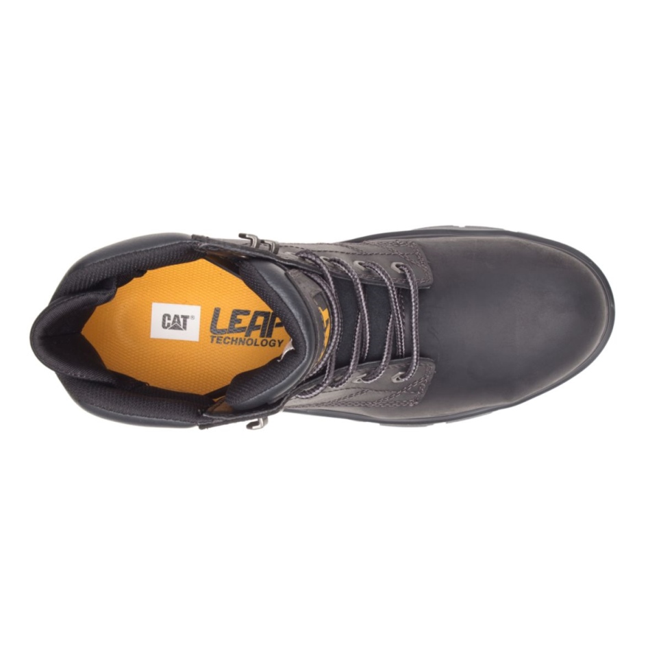 Black Men's Exposition 6' Alloy Toe Work Boot Cat Footwear - Image 7