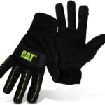 Black Men's High Impact Touch Screen Gloves Cat Footwear