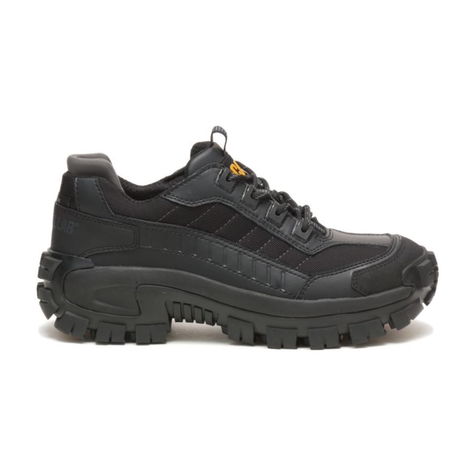 black_mens_invader_steel_toe_work_shoe_cat_footwear.jpg Black Men's Invader Steel Toe Work Shoe Cat Footwear - Image 1