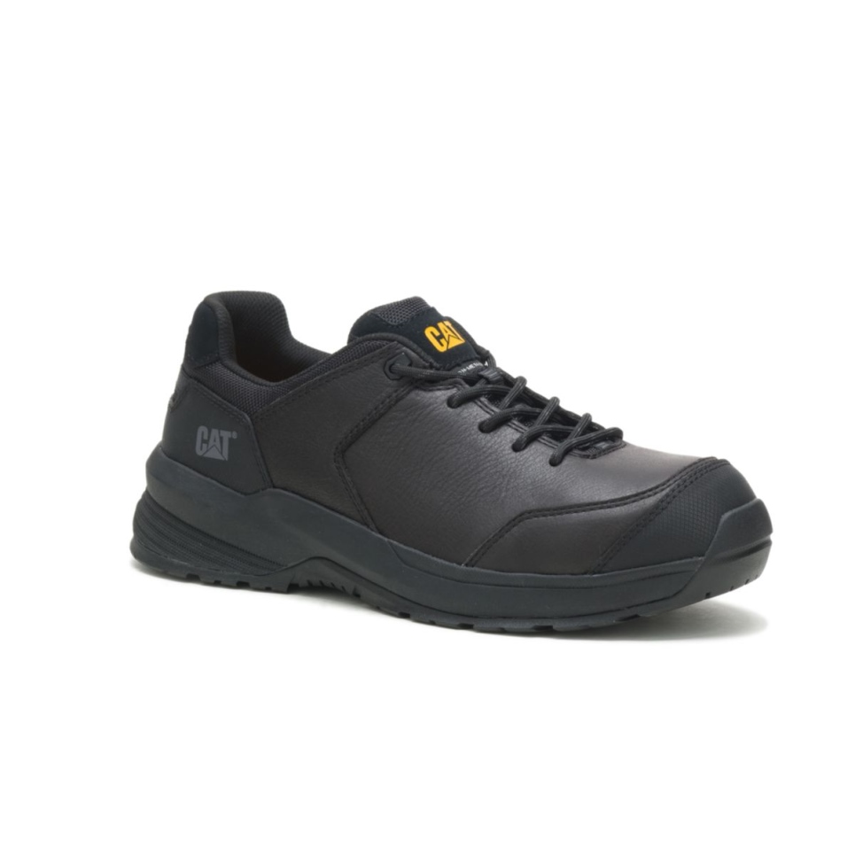 Black Men's Streamline 2.0 Leather Composite Toe Work Shoe Cat Footwear - Image 3