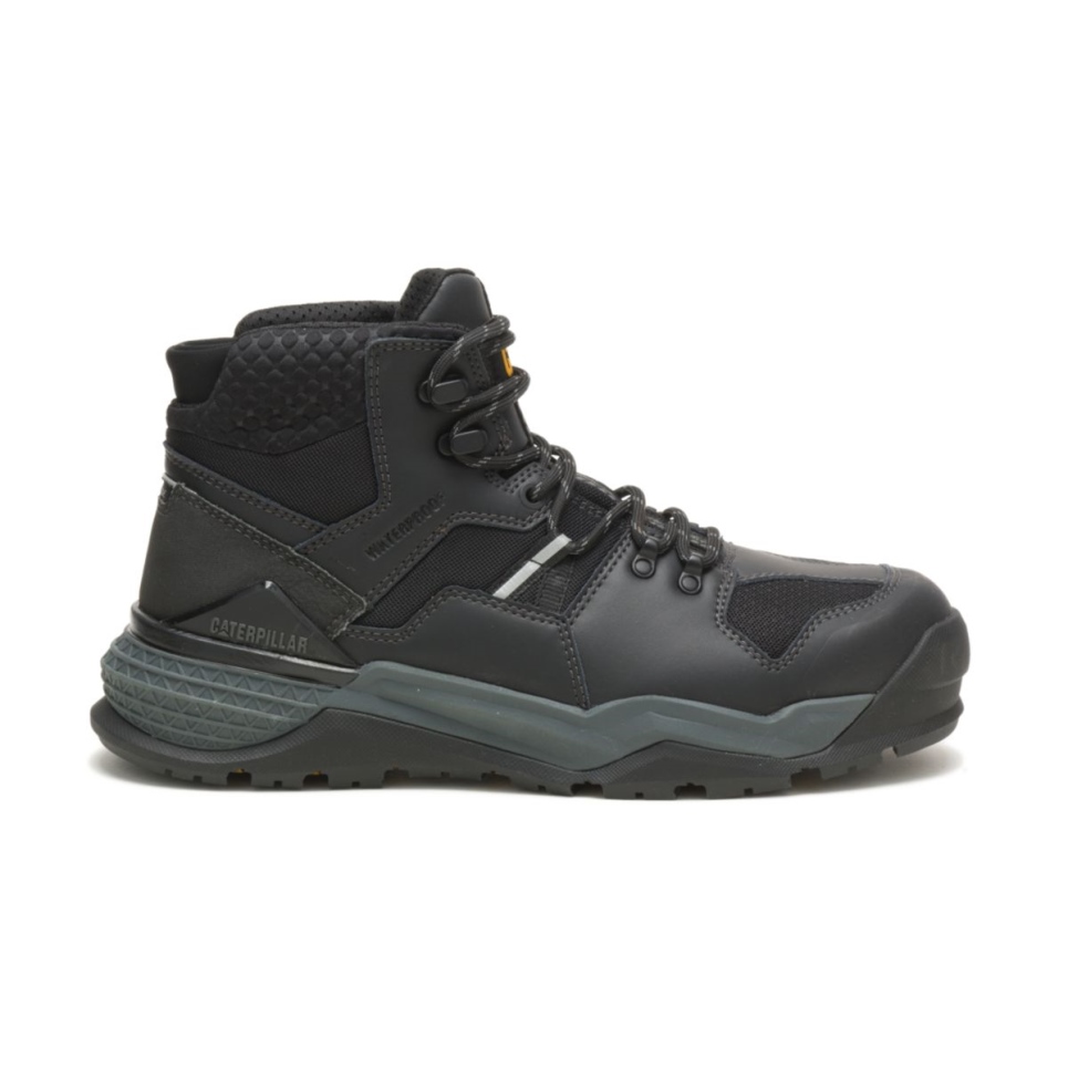 Black-Sand Men's Provoke Mid Waterproof Alloy Toe Work Boot Cat Footwear - Image 2