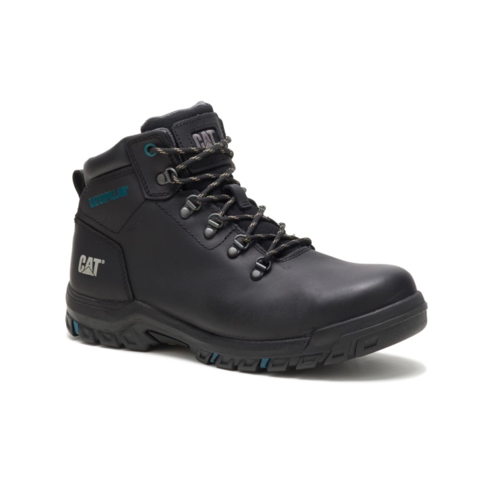 Black Women's Mae Steel Toe Waterproof Work Boot Cat Footwear - Image 4