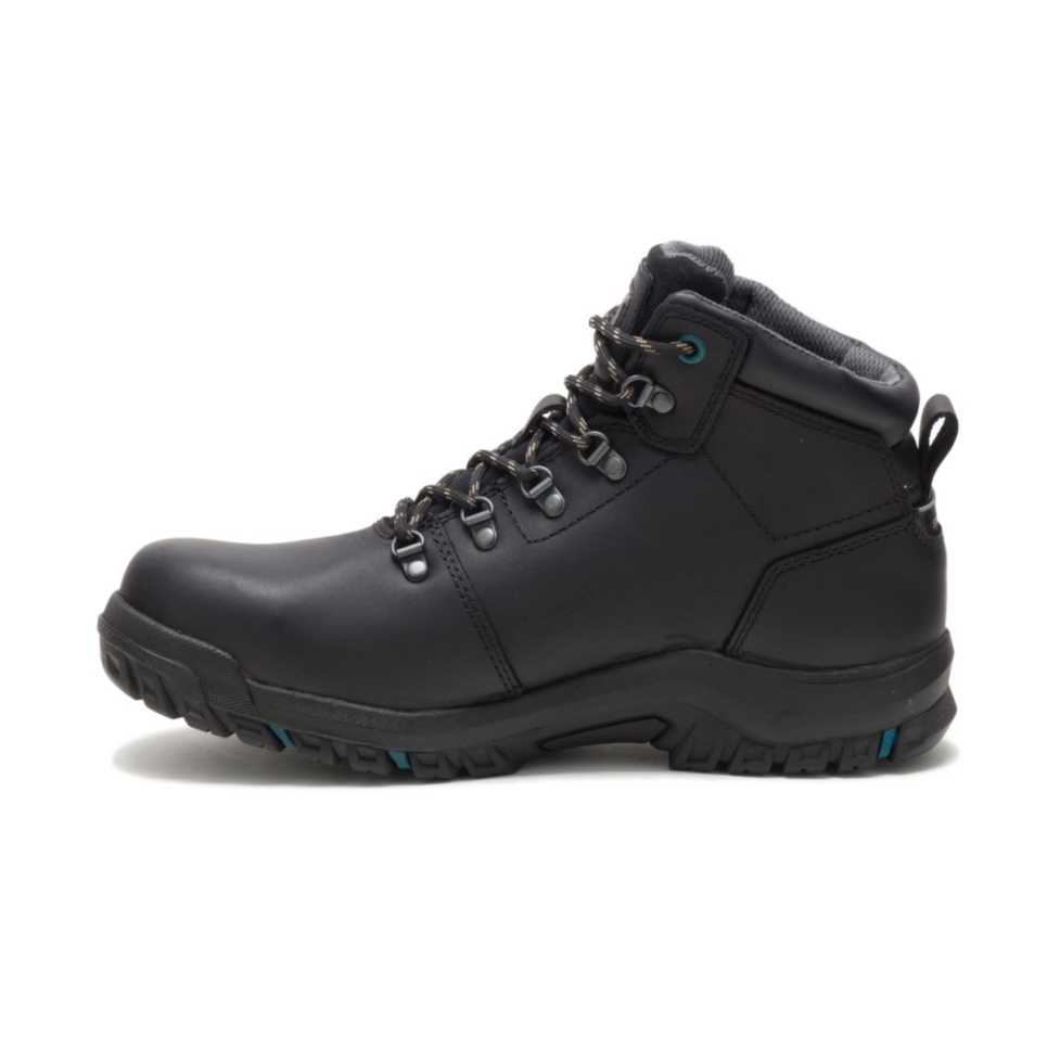 Black Women's Mae Steel Toe Waterproof Work Boot Cat Footwear - Image 5