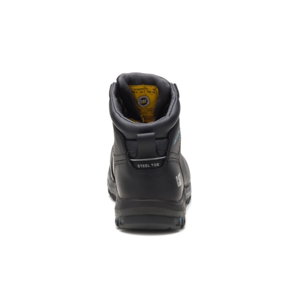 Black Women's Mae Steel Toe Waterproof Work Boot Cat Footwear - Image 6