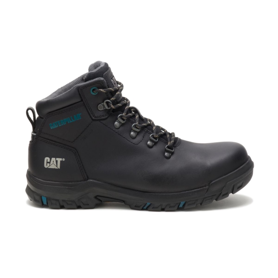 Black Women's Mae Steel Toe Waterproof Work Boot Cat Footwear - Image 1
