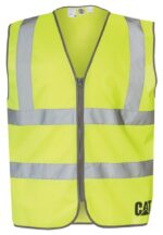 Bright Yellow Men's Hi-Vis Zip Vest Cat Footwear