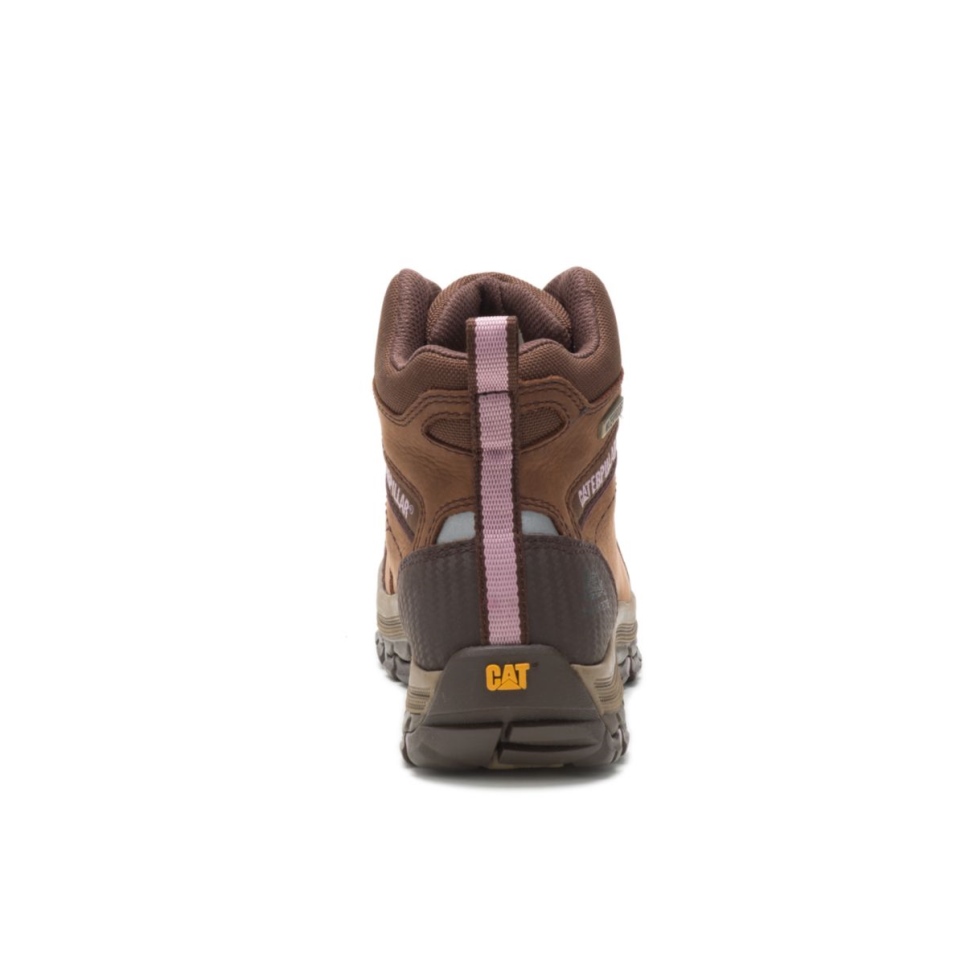 Brown Women's Ally Waterproof Composite Toe Work Boot Cat Footwear - Image 5