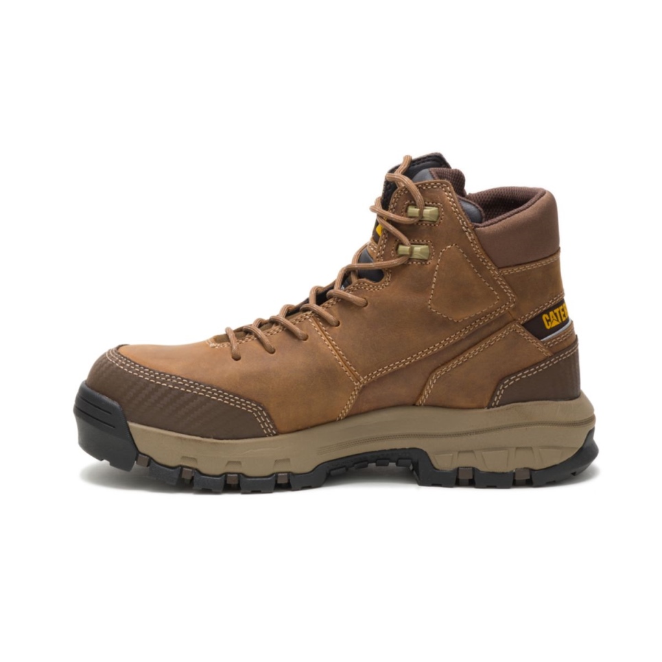 Cat Footwear Dark Beige Men's Device Waterproof Composite Toe Work Boot - Image 4