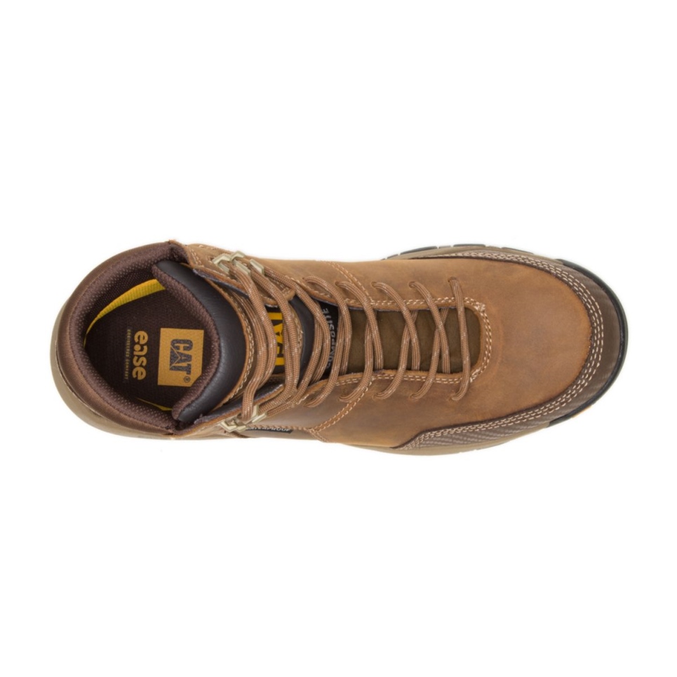 Cat Footwear Dark Beige Men's Device Waterproof Composite Toe Work Boot - Image 7
