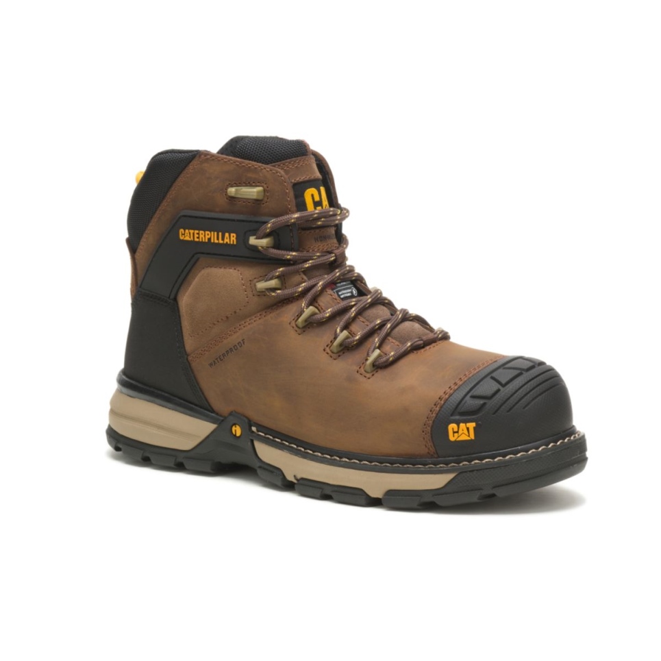 Cat Footwear Men's Excavator Superlite Carbon Composite Toe Work Boot Dark Brown - Image 4