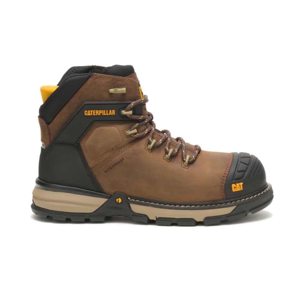 Cat Footwear Men's Excavator Superlite Carbon Composite Toe Work Boot Dark Brown - Image 1