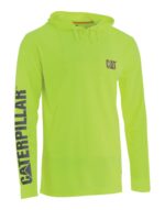 Cat Footwear Men's HiVis UPF Hooded Long Sleeve Tee Yellow - Image 2