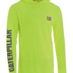 Cat Footwear Men's HiVis UPF Hooded Long Sleeve Tee Yellow