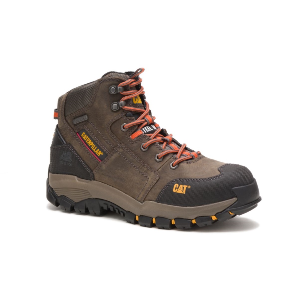 Cat Footwear Men's Navigator Mid Waterproof Steel Toe Work Boot Dark Gull Grey - Image 3