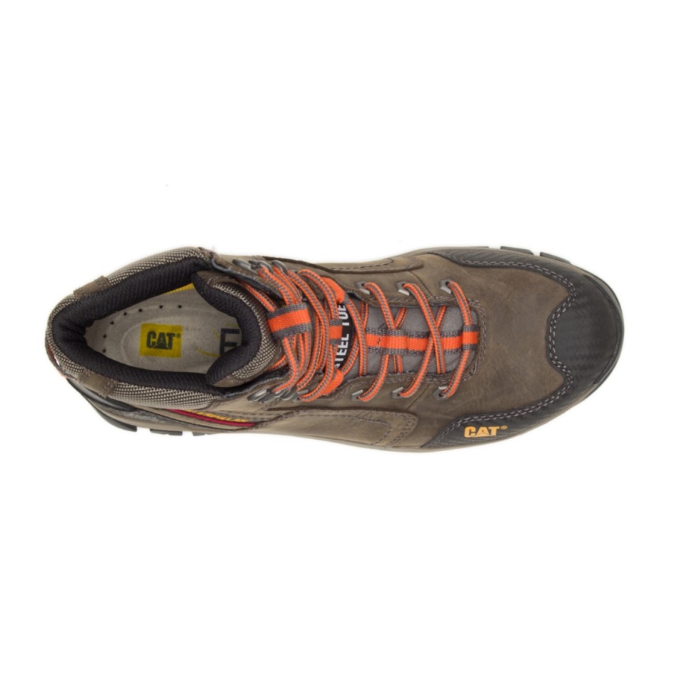 Cat Footwear Men's Navigator Mid Waterproof Steel Toe Work Boot Dark Gull Grey - Image 7