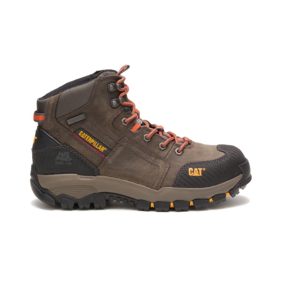 Cat Footwear Men's Navigator Mid Waterproof Steel Toe Work Boot Dark Gull Grey - Image 1