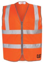 Cat Footwear Mens Orange Men's Hi-Vis Zip Vest