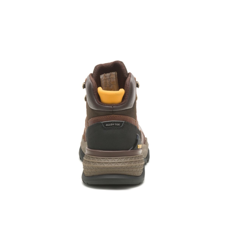 Cat Footwear Men's Provoke Mid Waterproof Alloy Toe Work Boot Oak - Image 5