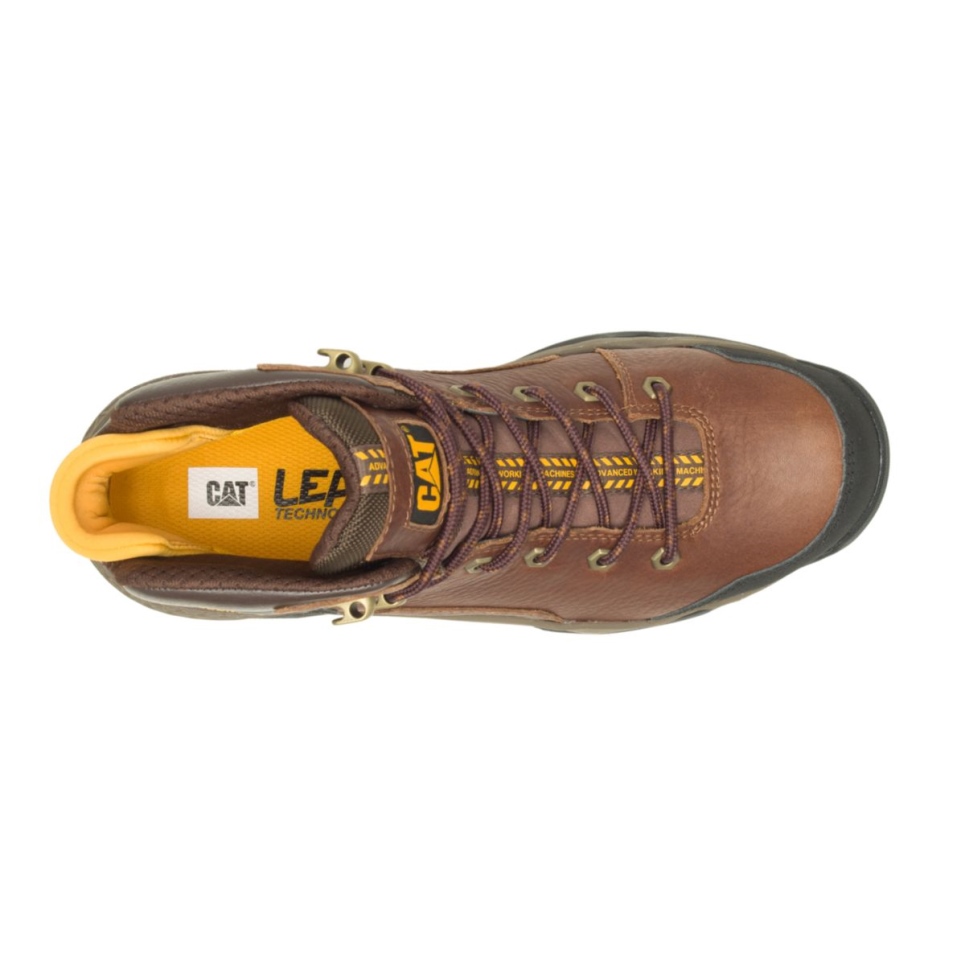 Cat Footwear Men's Provoke Mid Waterproof Alloy Toe Work Boot Oak - Image 7