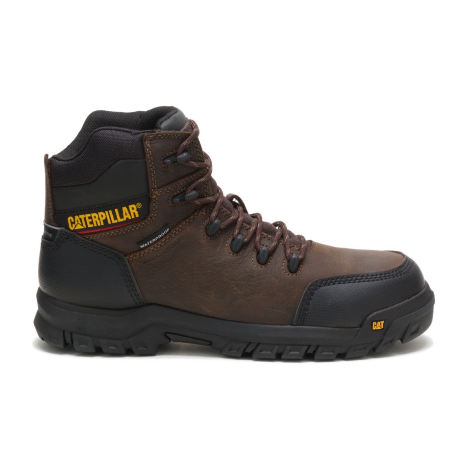 Cat Footwear Men's Resorption Waterproof Composite Toe Work Boot Seal Brown - Image 1