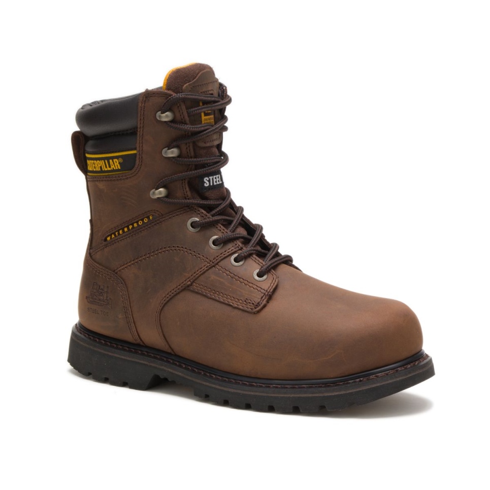 Cat Footwear Men's Salvo 8' Waterproof Steel Toe Thinsulate Work Boot Dark Brown - Image 3