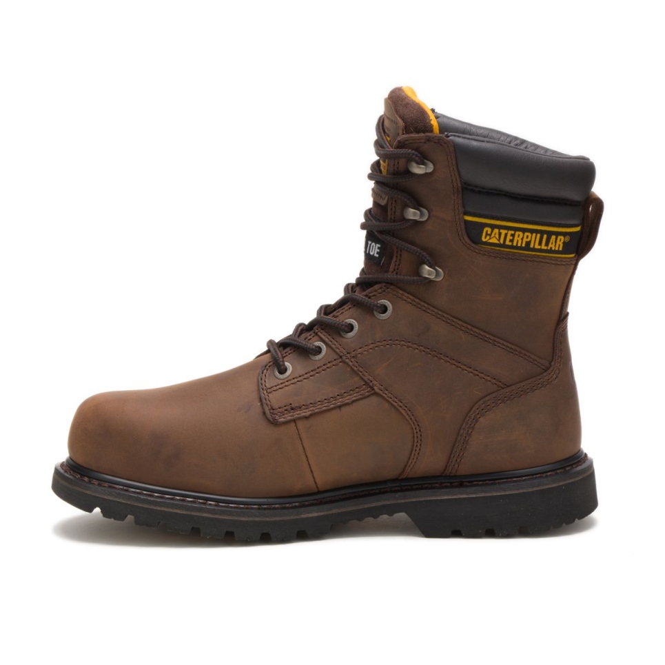 Cat Footwear Men's Salvo 8' Waterproof Steel Toe Thinsulate Work Boot Dark Brown - Image 4