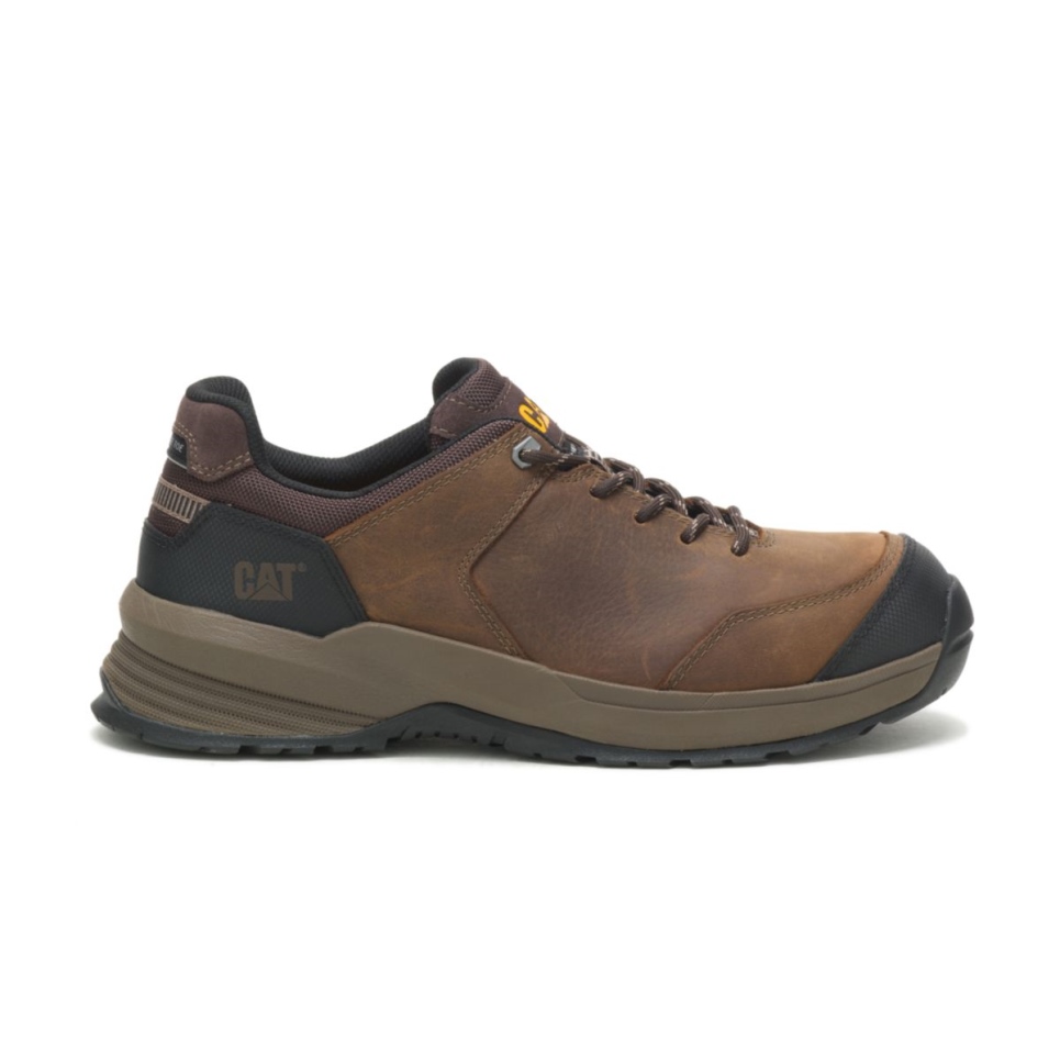 cat_footwear_mens_streamline_2_0_leather_composite_toe_work_shoe_clay.jpg Cat Footwear Men's Streamline 2.0 Leather Composite Toe Work Shoe Clay - Image 1