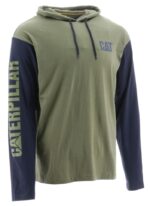 Cat Footwear Men's UPF Hooded Banner Long Sleeve Tee Green - Image 2