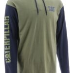 Cat Footwear Men's UPF Hooded Banner Long Sleeve Tee Green