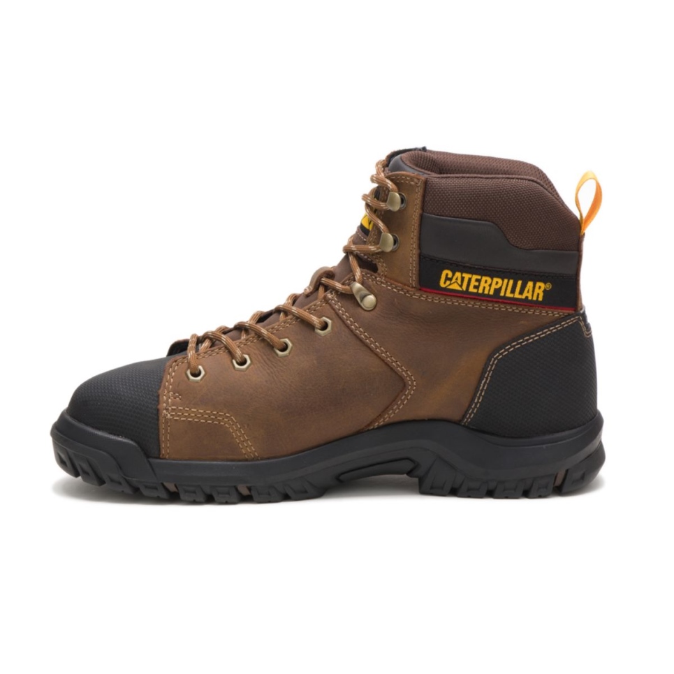 Cat Footwear Men's Wellspring Waterproof Metatarsal Guard Steel Toe Work Boot Real Brown - Image 4