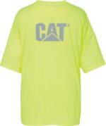 Cat Footwear Mens Yellow Men's Hi-Vis Trademark Pocket Tee - Image 3