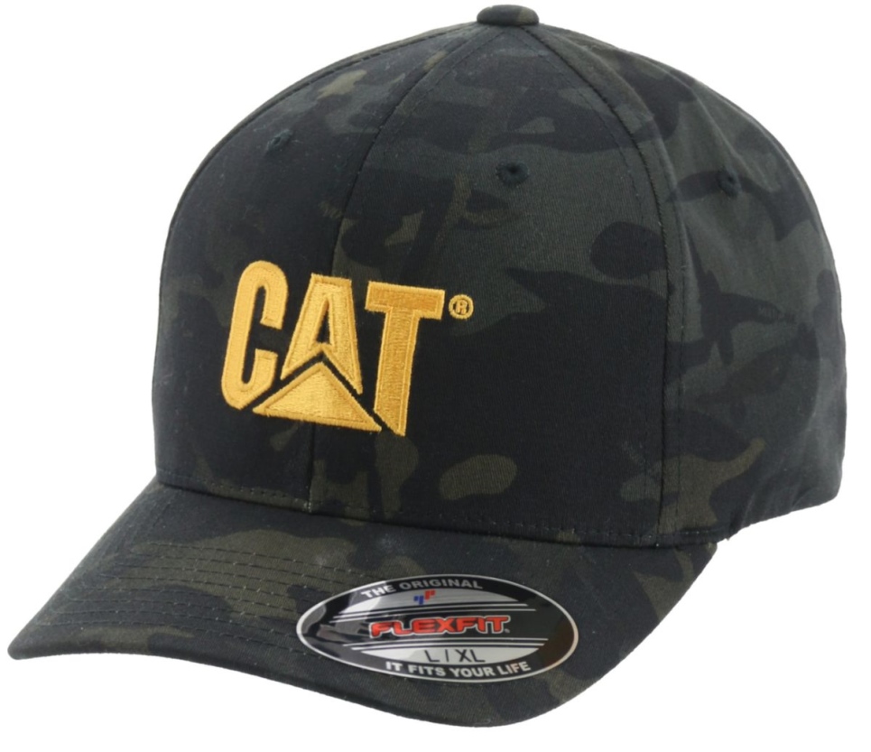 cat_footwear_night_camo_mens_trademark_flexfit_cap.jpg Cat Footwear Night Camo Men's Trademark Flexfit Cap - Image 1