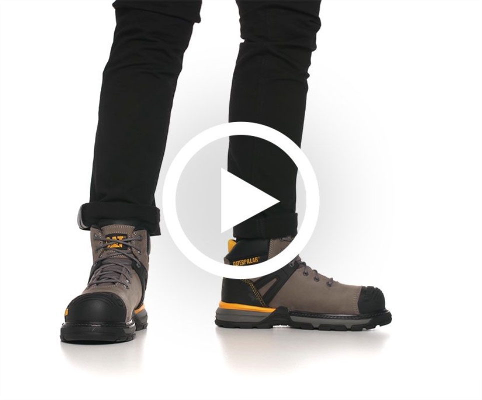 Cat Footwear Pewter Men's Excavator Superlite Waterproof Carbon Composite Toe Work Boot - Image 3