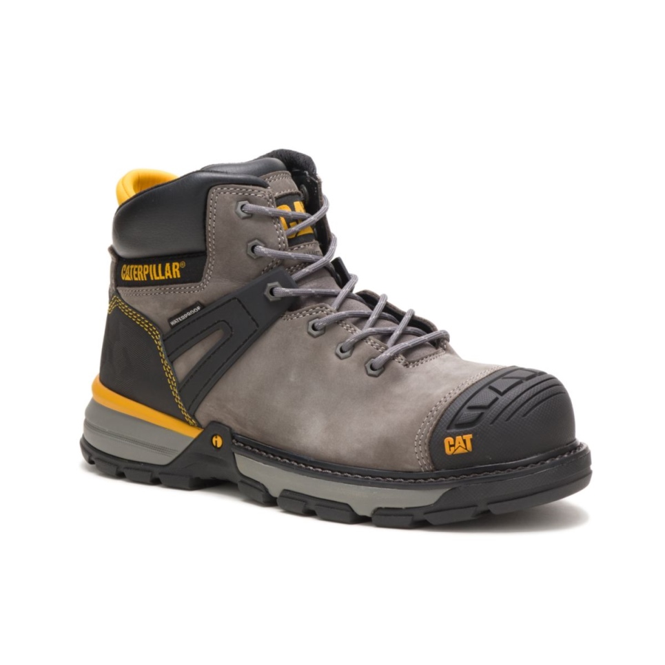 Cat Footwear Pewter Men's Excavator Superlite Waterproof Carbon Composite Toe Work Boot - Image 4