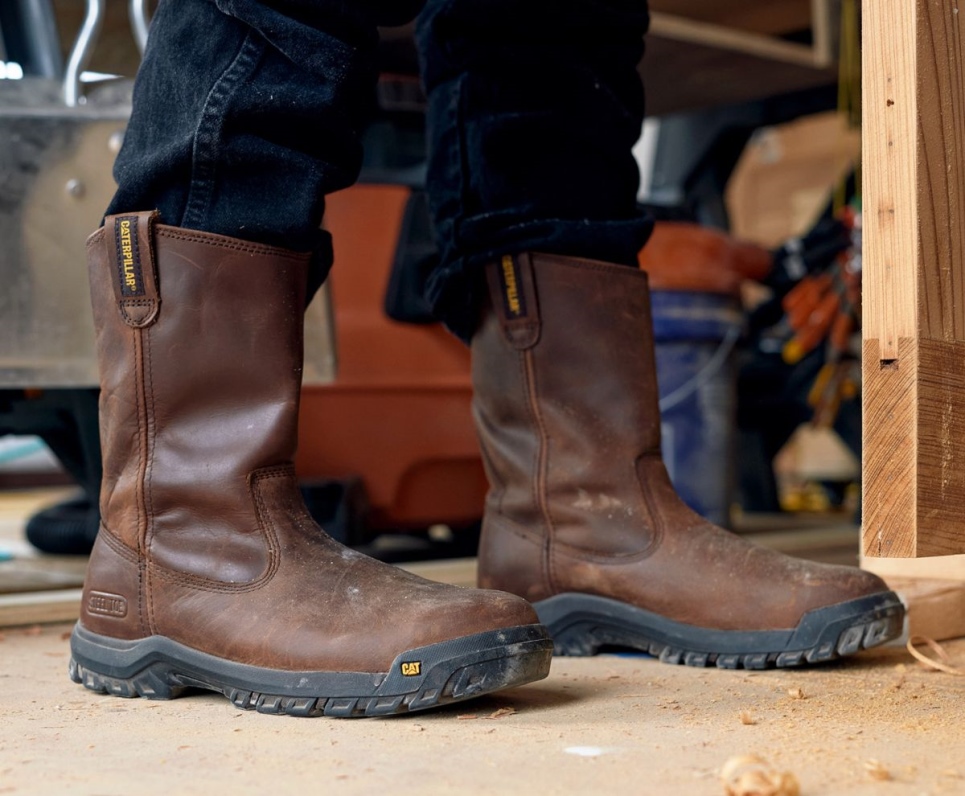 Cat Footwear Summer Brown Men's Drawbar Steel Toe Work Boot - Image 3