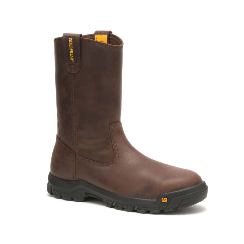 Cat Footwear Summer Brown Men's Drawbar Steel Toe Work Boot - Image 4