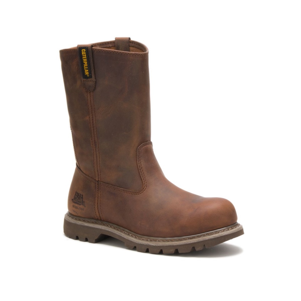 Cat Footwear Women's Revolver Steel Toe Work Boot Dark Beige - Image 3