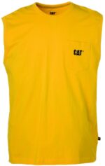 Cat Footwear Yellow Men's Trademark Sleeveless Pocket Tee - Image 2
