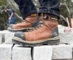 Dark Beige Men's Hauler 6' Waterproof Composite Toe Work Boot Cat Footwear - Image 3