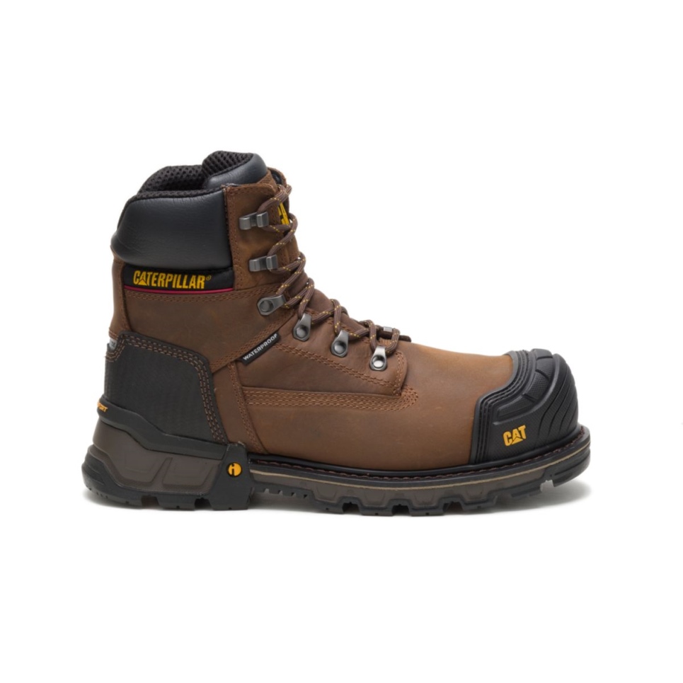 Dark Brown Men's Excavator XL 6' Waterproof Composite Toe Work Boot Cat Footwear - Image 1