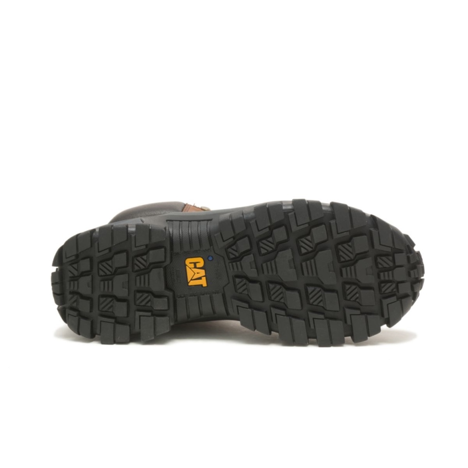 Dark Brown Men's Invader Hi Steel Toe Work Boot Cat Footwear - Image 6