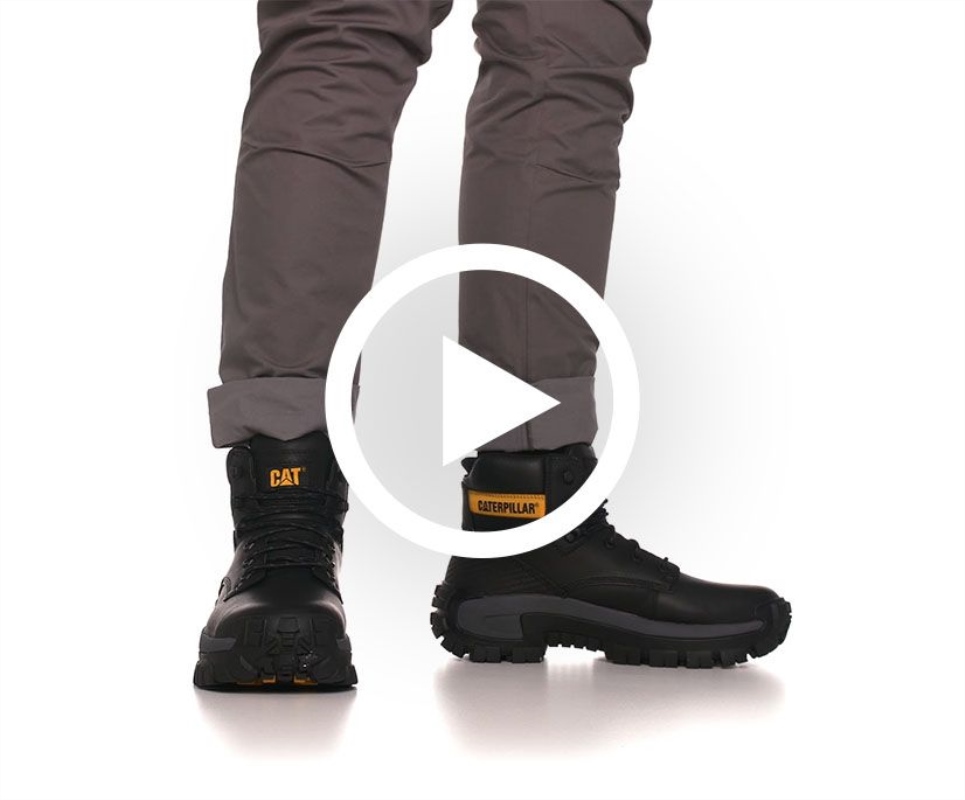Dark Brown Men's Invader Hi Steel Toe Work Boot Cat Footwear - Image 8