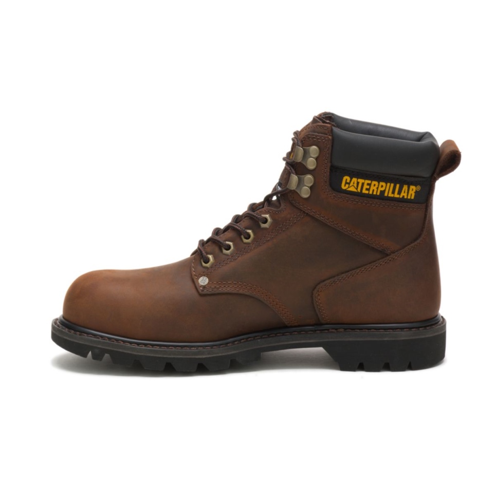 Dark Brown Men's Second Shift Steel Toe Work Boot Cat Footwear - Image 5
