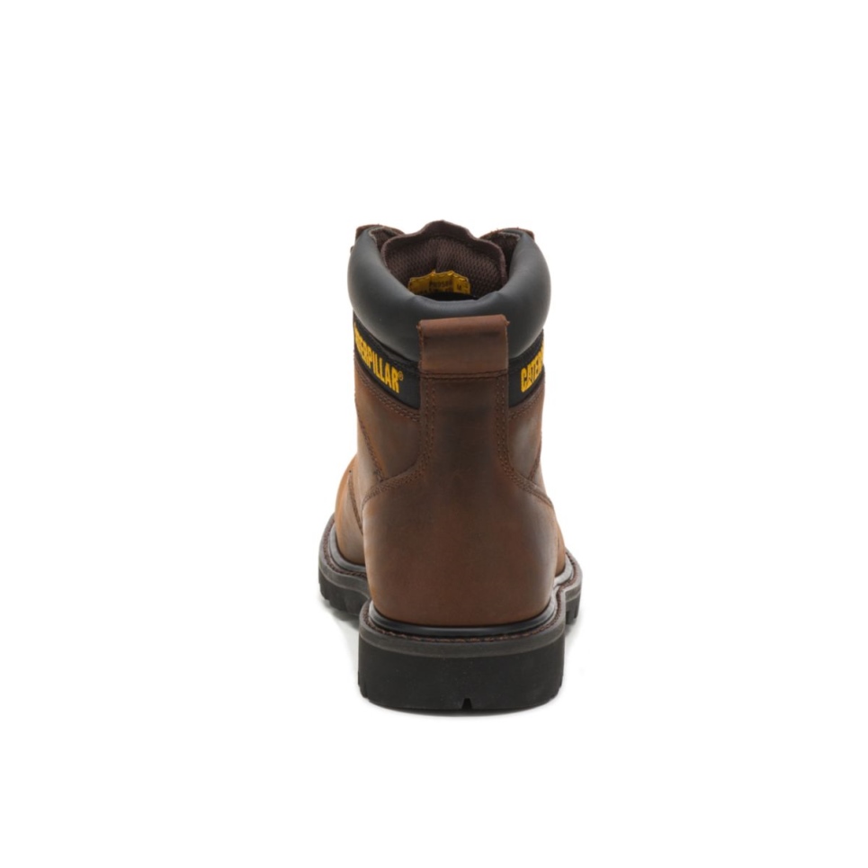 Dark Brown Men's Second Shift Steel Toe Work Boot Cat Footwear - Image 6