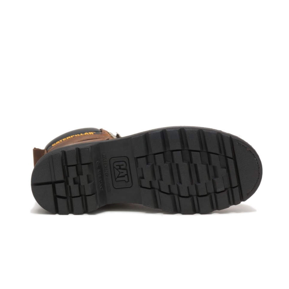 Dark Brown Men's Second Shift Steel Toe Work Boot Cat Footwear - Image 7